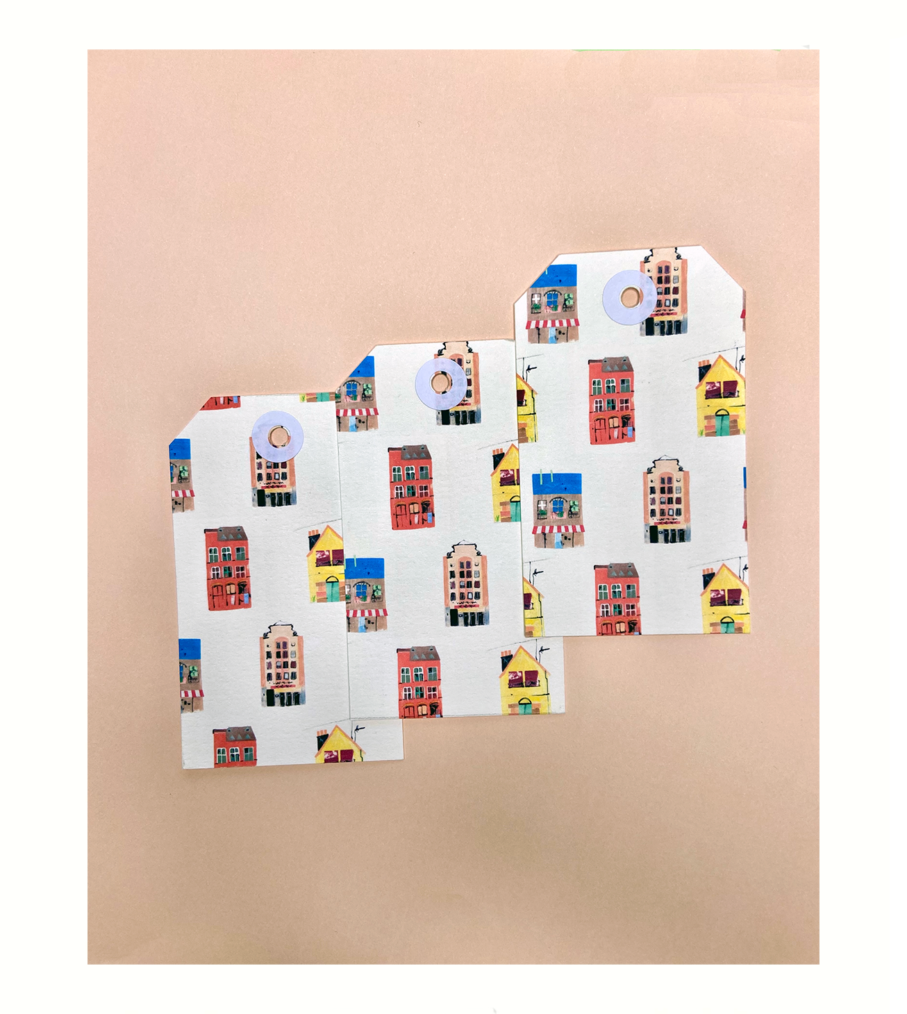 European Buildings Pattern Wrapping Paper