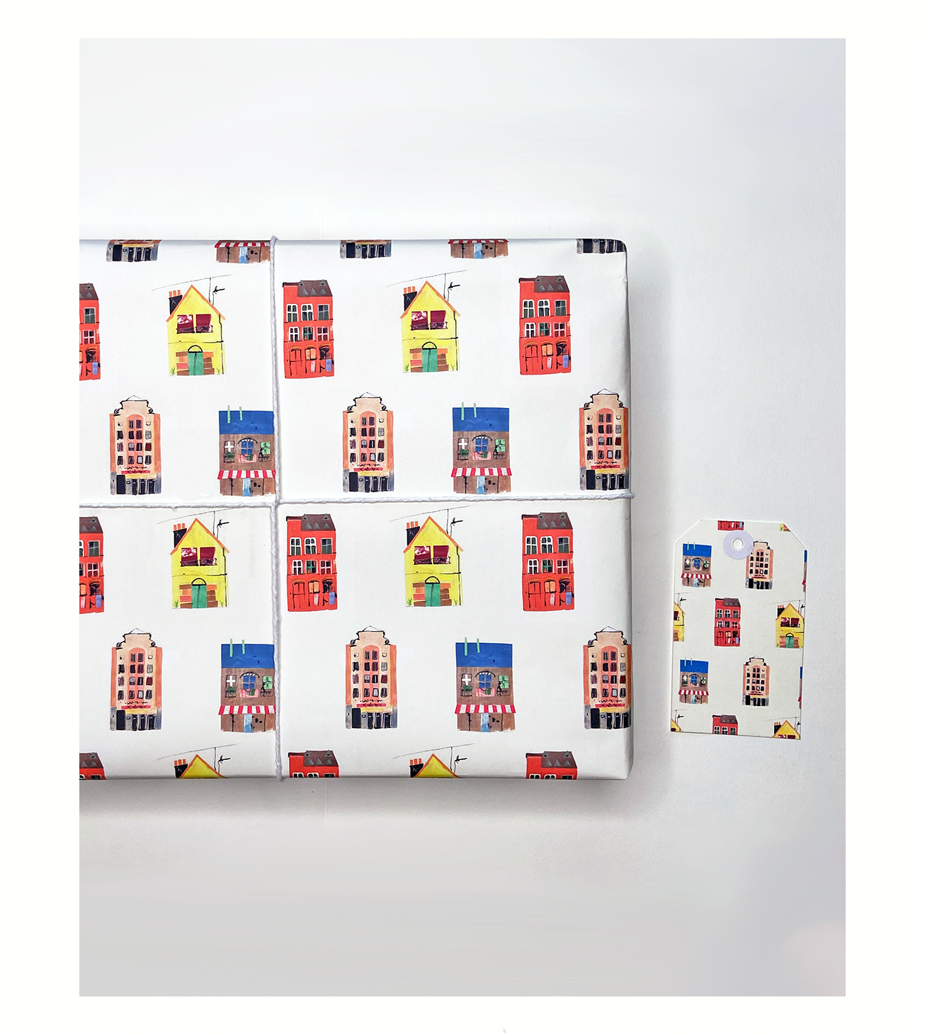 European Buildings Pattern Wrapping Paper