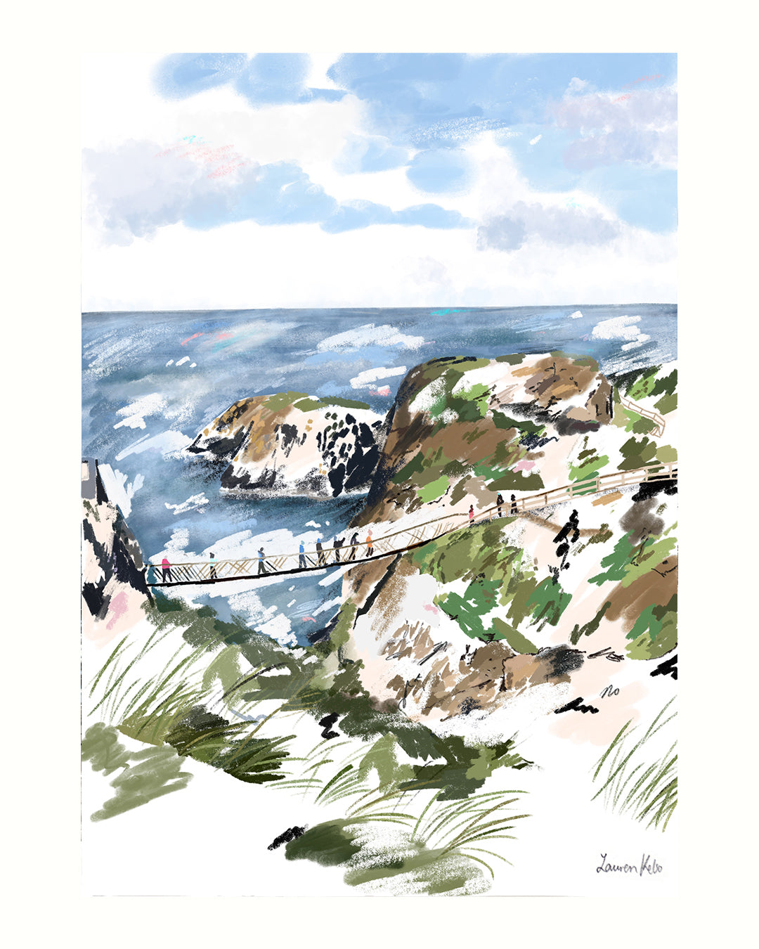Carrick-A-Rede Illustration Print