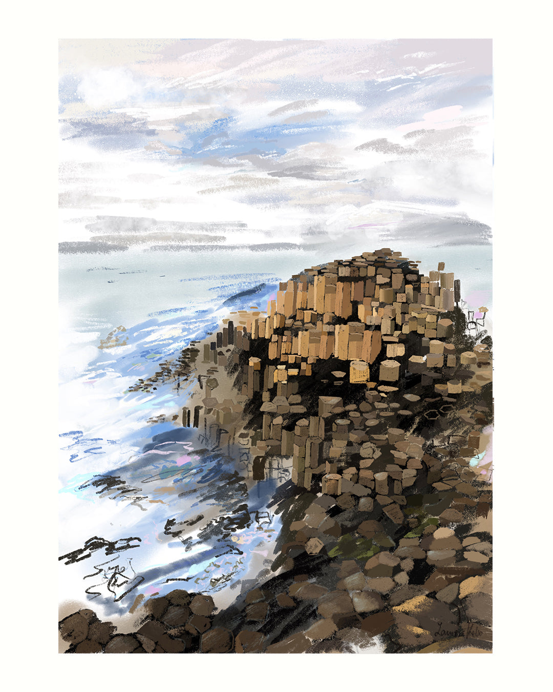 Giant's Causeway A4 Illustration Print