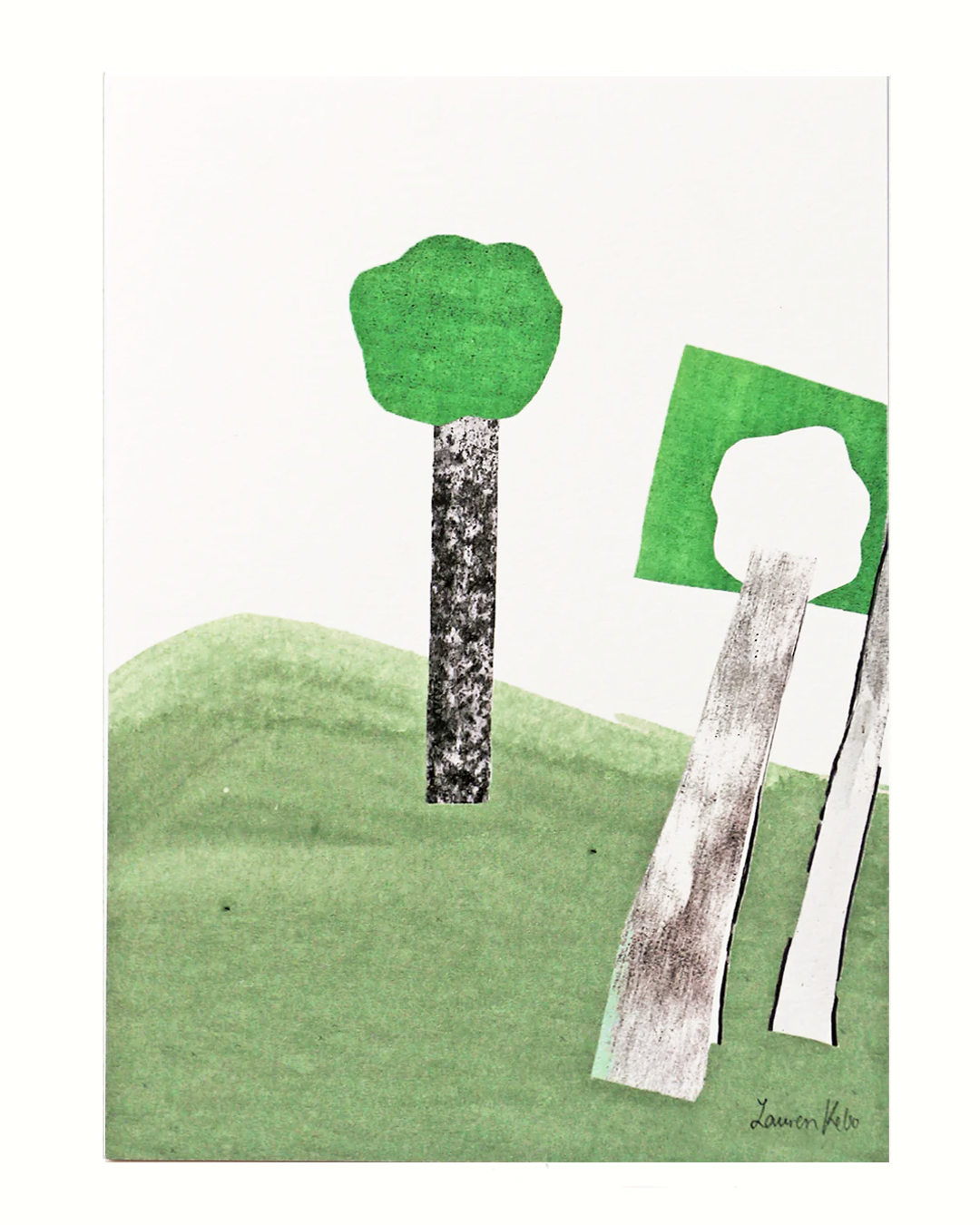 Green Trees A5 Illustration Print