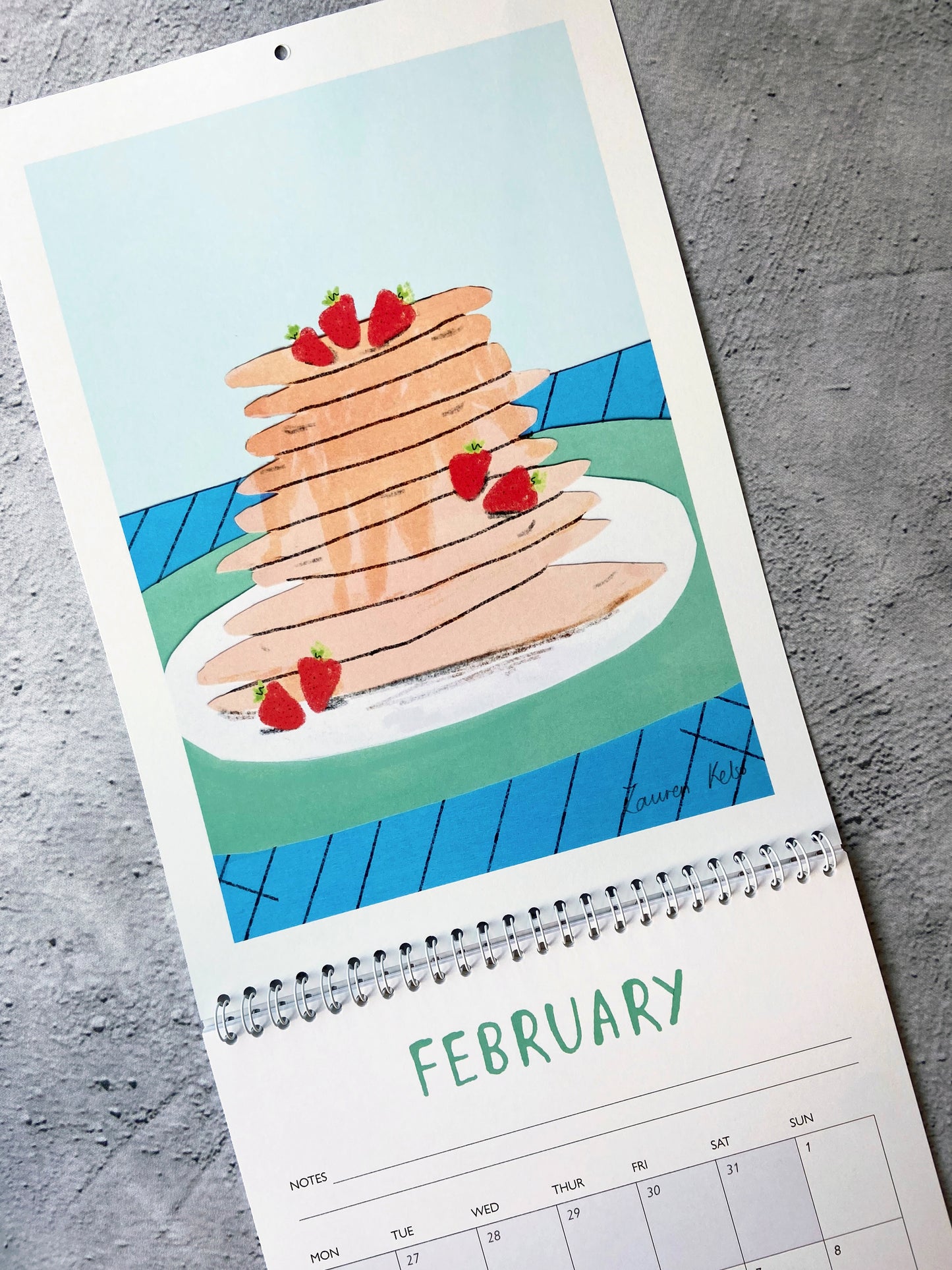 '2026' Illustrated A4 Wall Calendar