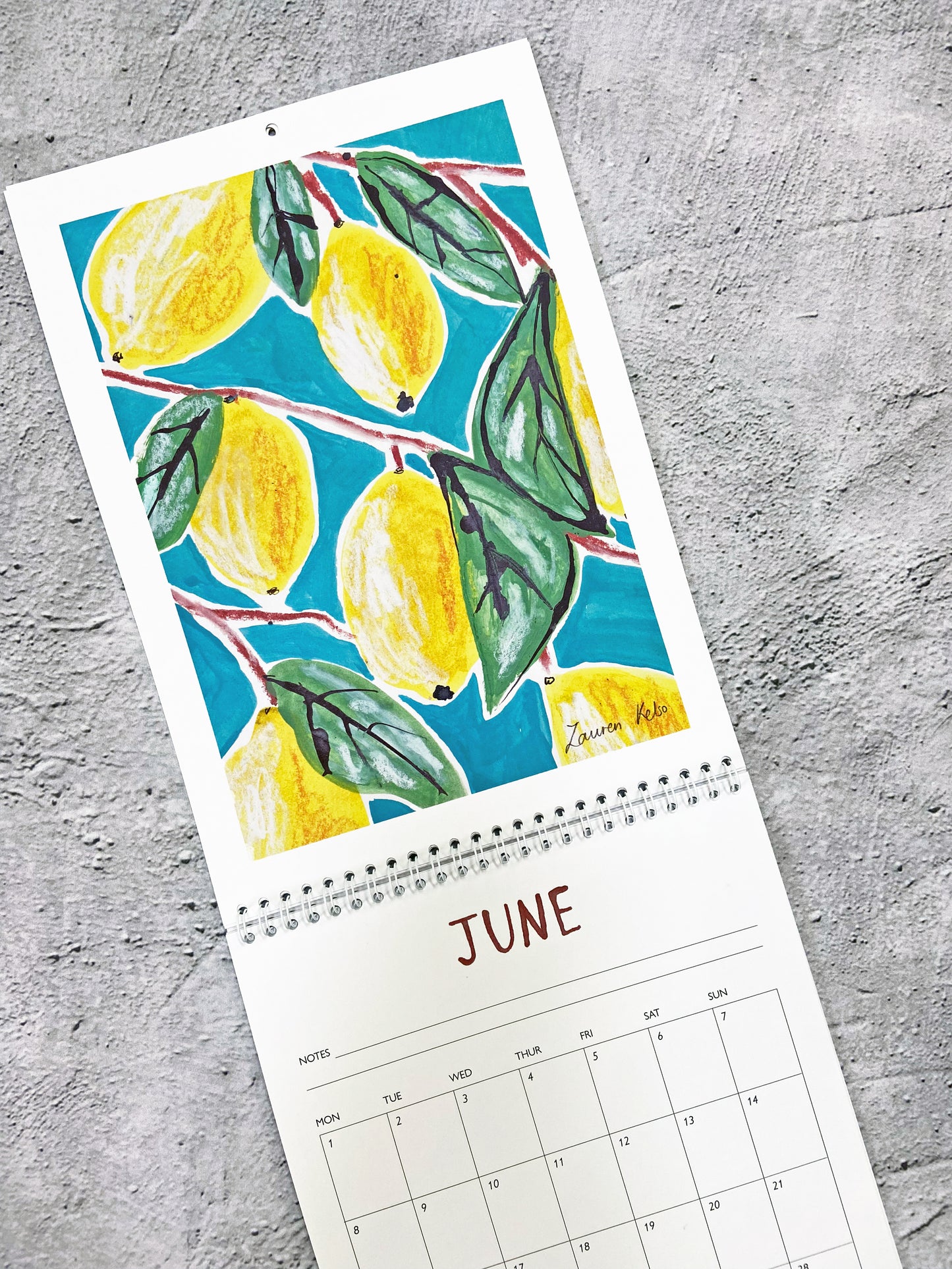 '2026' Illustrated A4 Wall Calendar