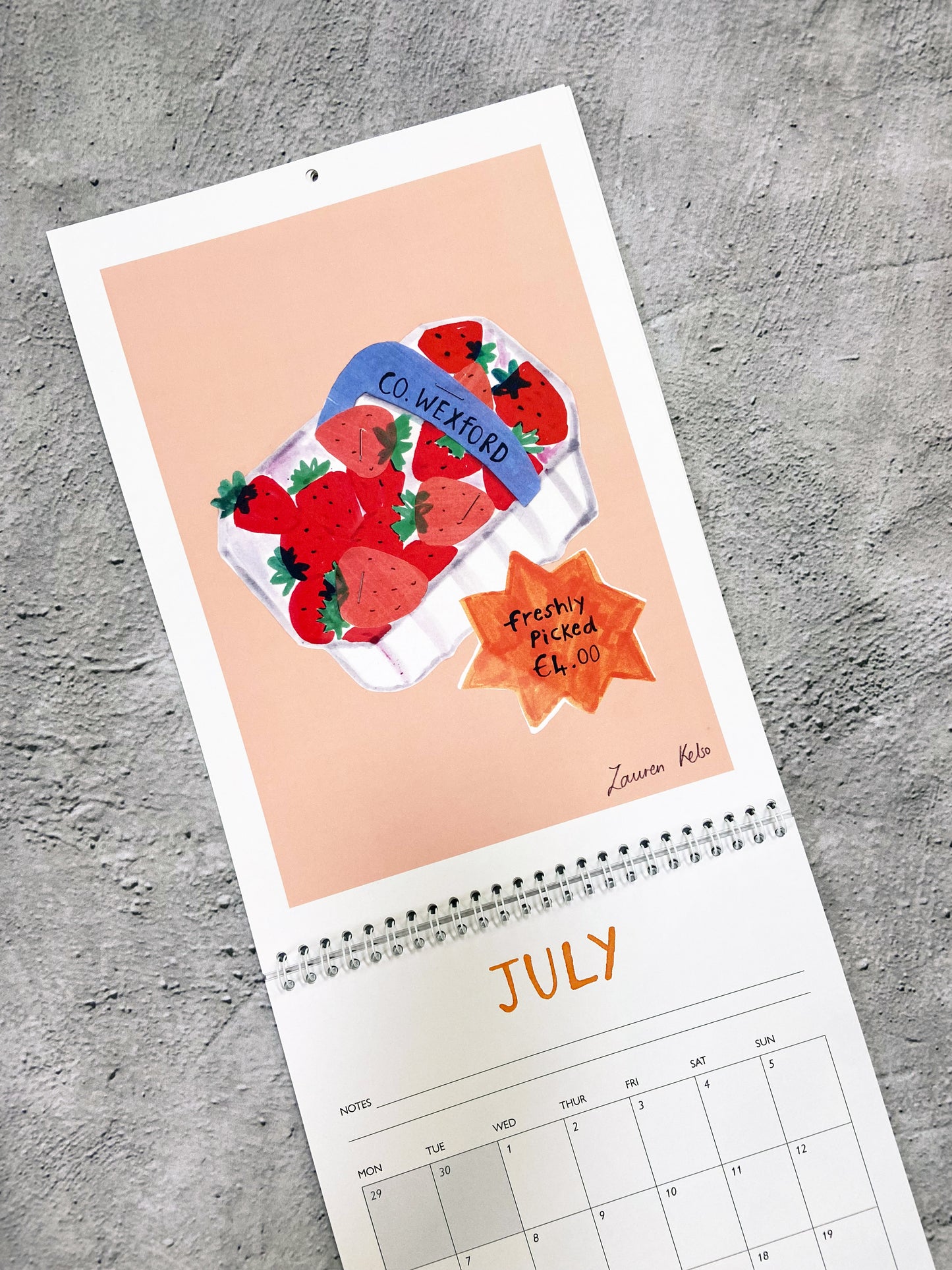'2026' Illustrated A4 Wall Calendar