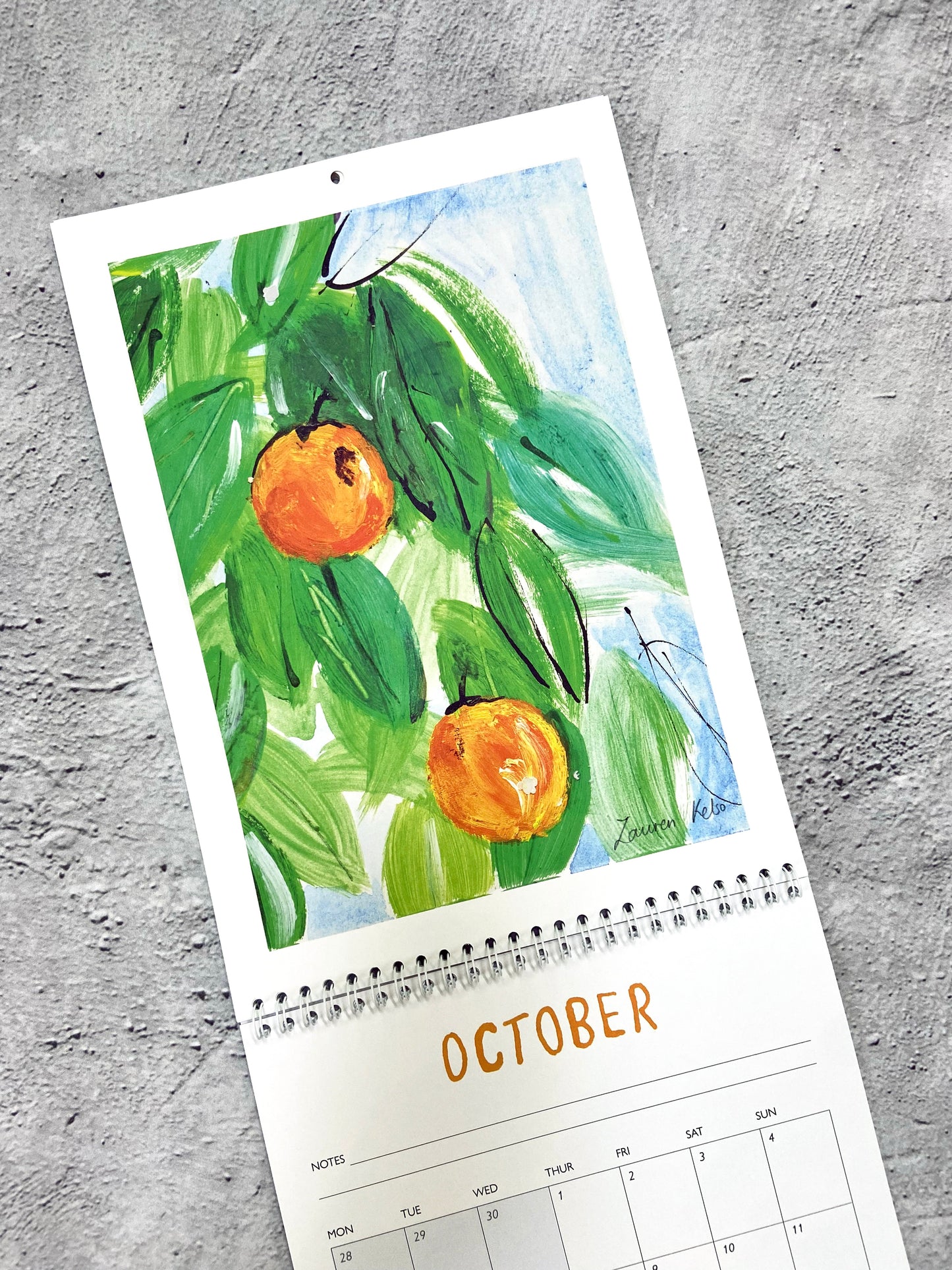 '2026' Illustrated A4 Wall Calendar