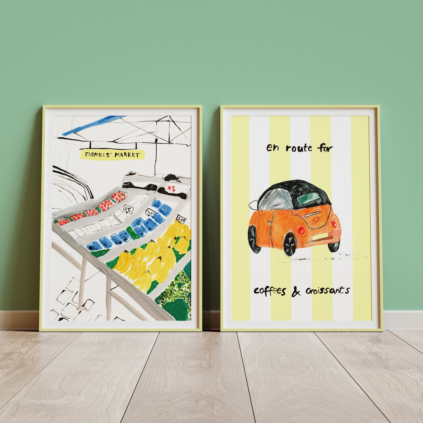 'COFFEES & CROISSANTS' PRINT