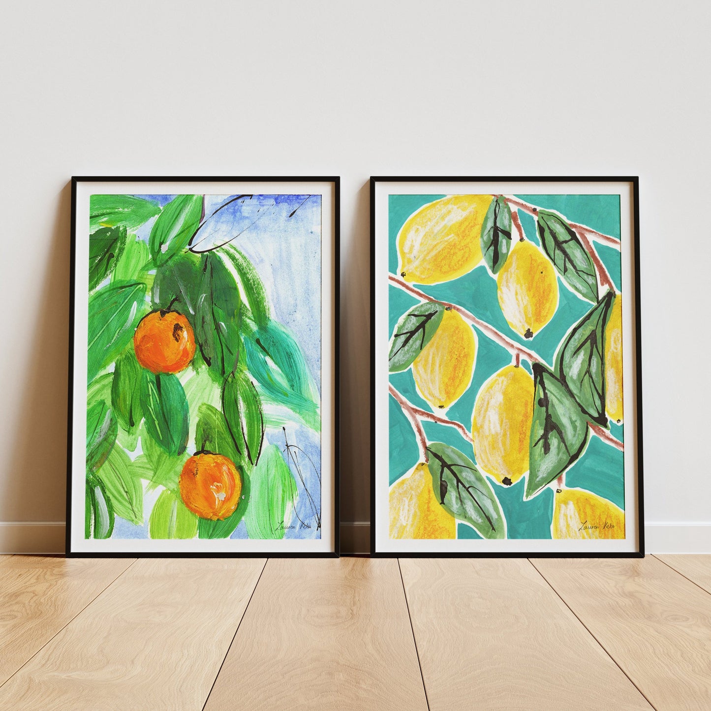 'Orange Trees' Illustration Print