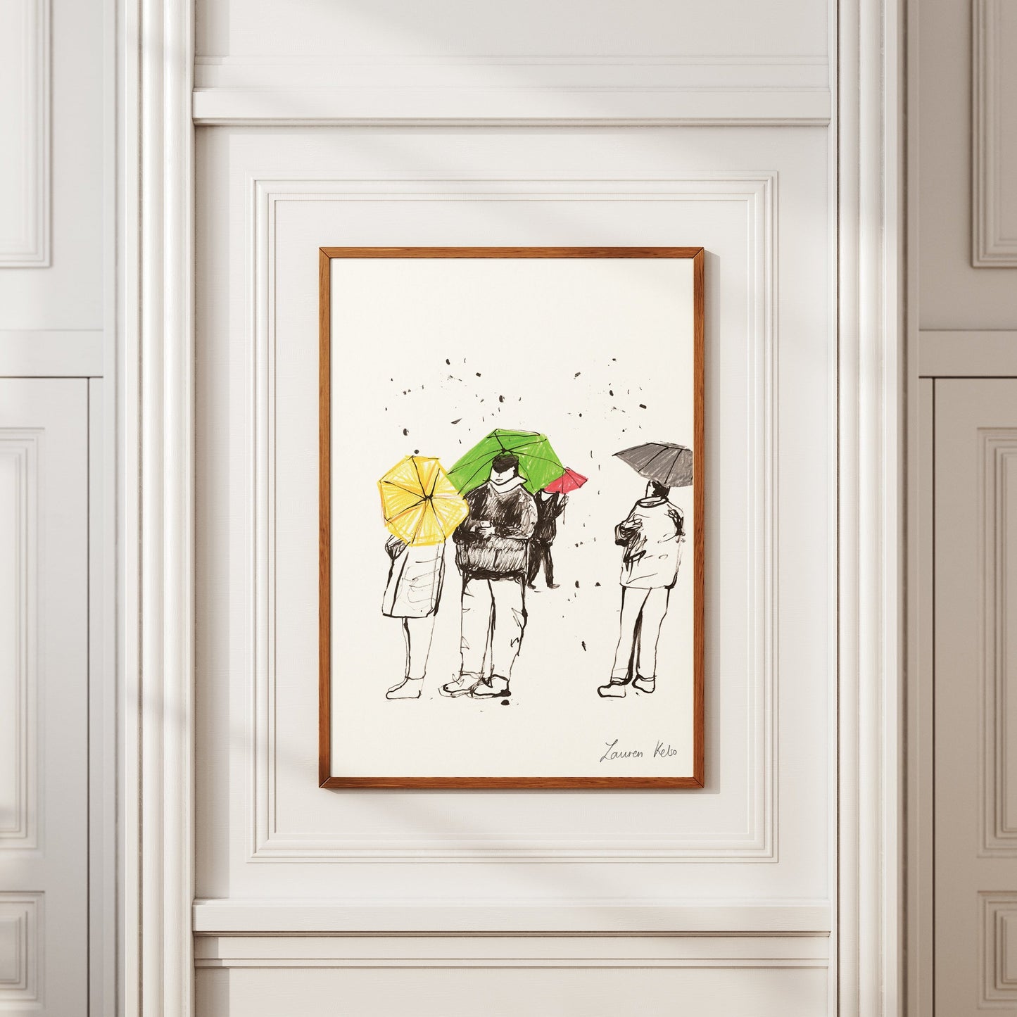 Parisian Rain Illustration Print