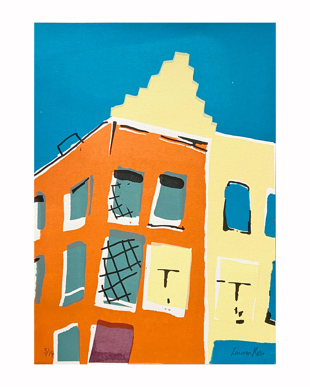 Limited Edition Original A4 Belgium Building Screenprints