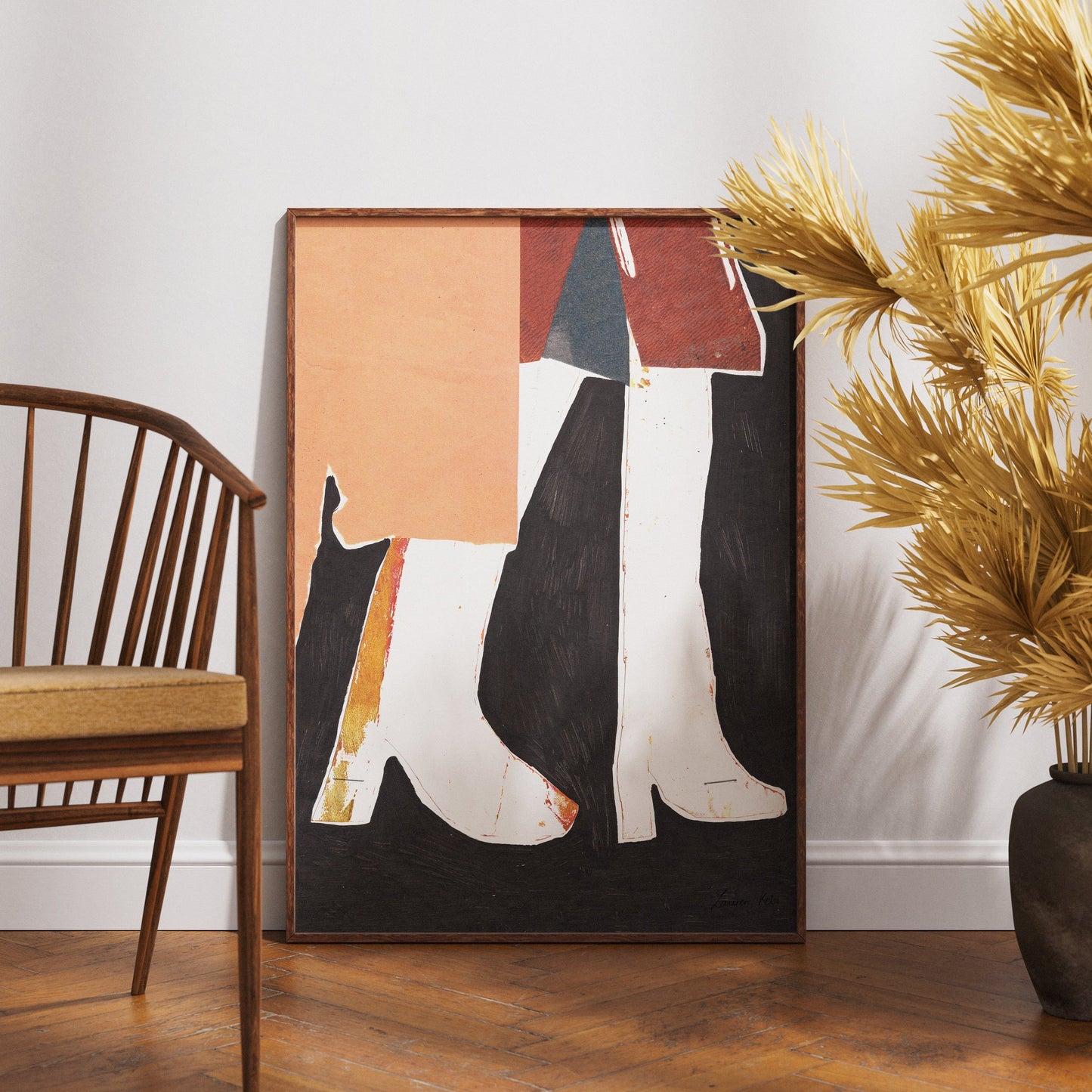 White Boots Illustration Print