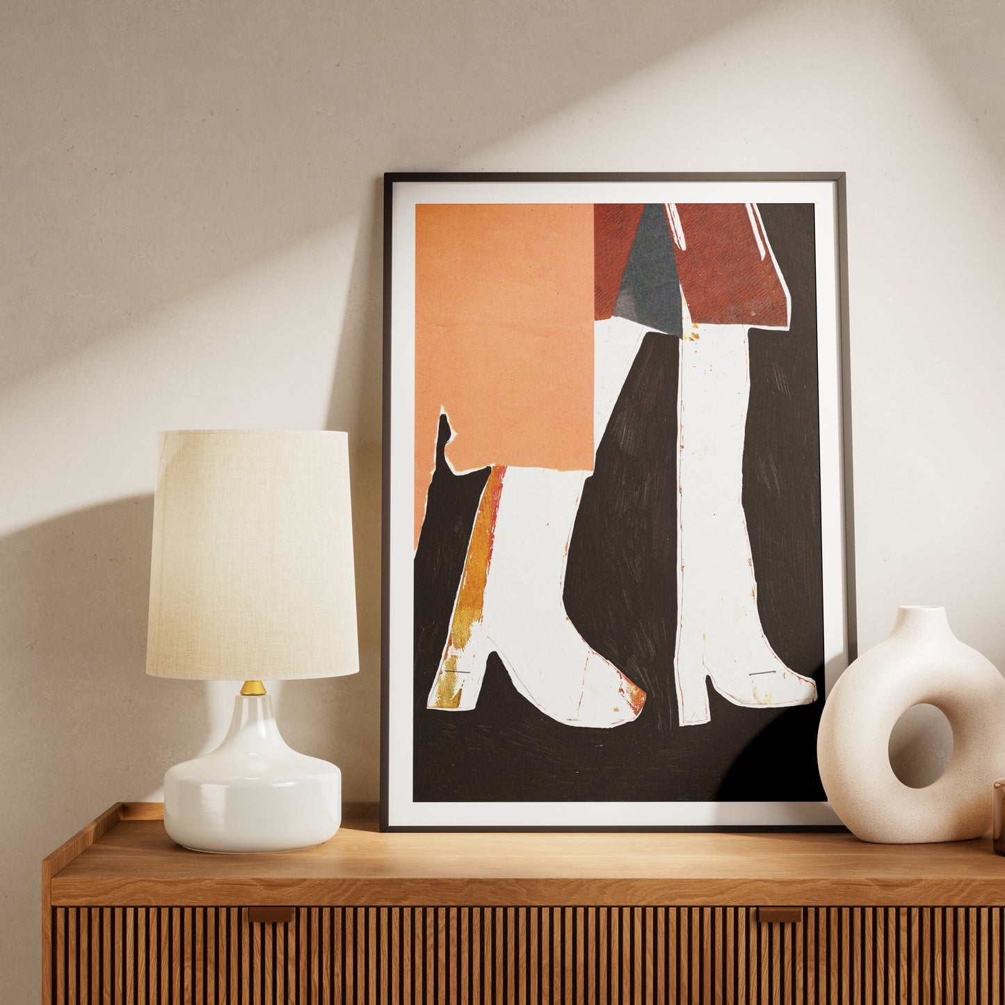 White Boots Illustration Print