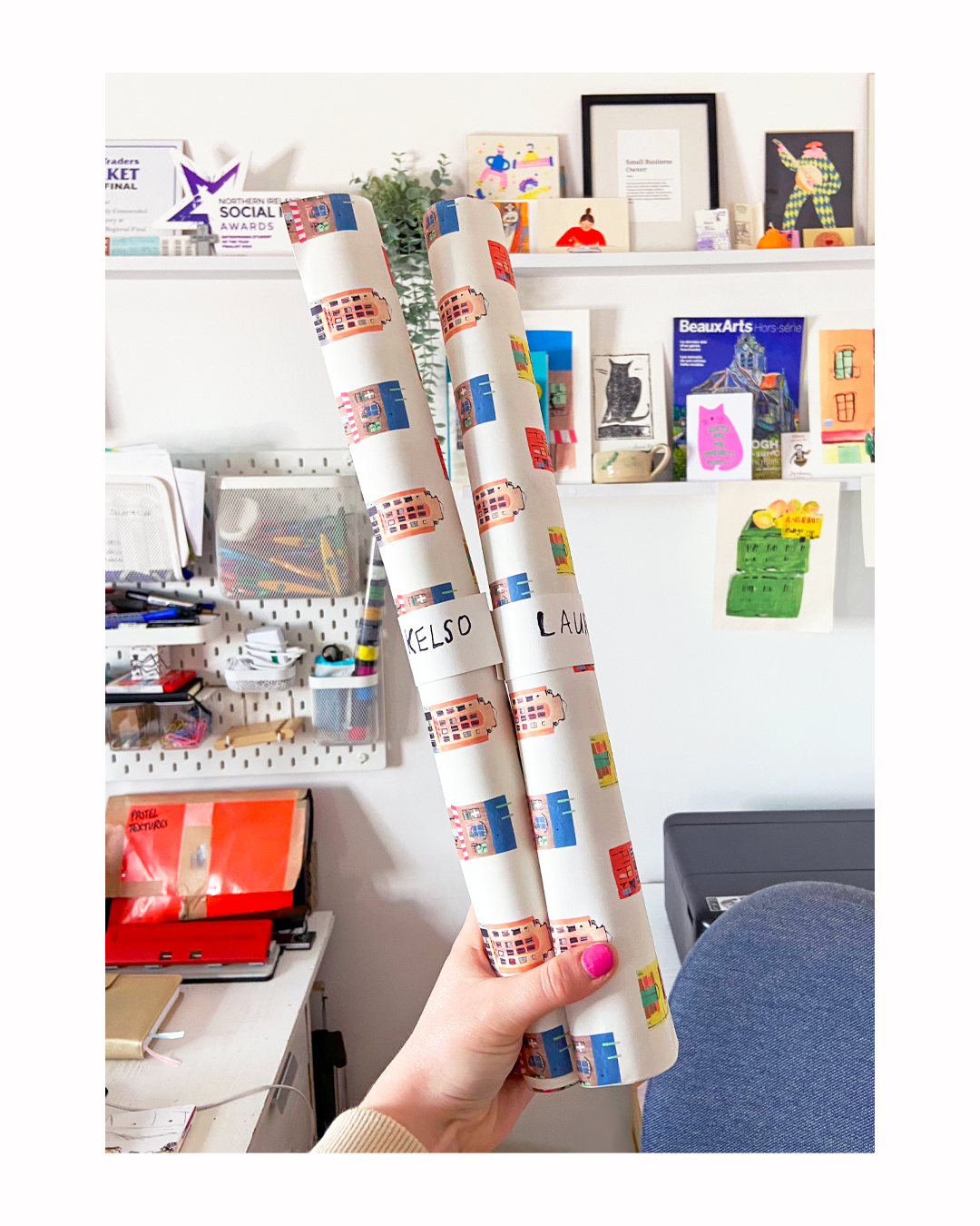 European Buildings Pattern Wrapping Paper