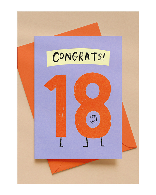 HAPPY 18TH BIRTHDAY A6 GREETING CARD