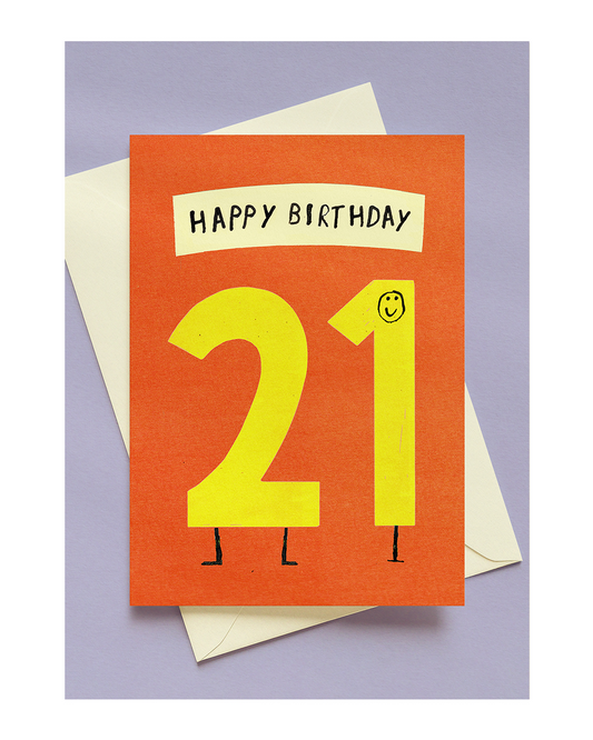 HAPPY 21ST BIRTHDAY A6 GREETING CARD