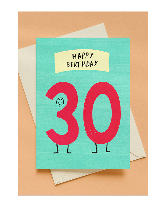 HAPPY 30TH BIRTHDAY A6 GREETING CARD