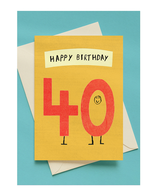 HAPPY 40TH BIRTHDAY A6 GREETING CARD