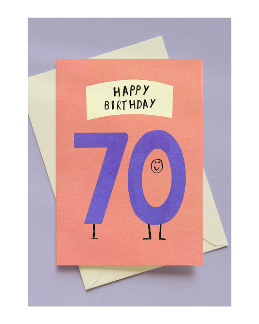 HAPPY 70TH BIRTHDAY A6 GREETING CARD