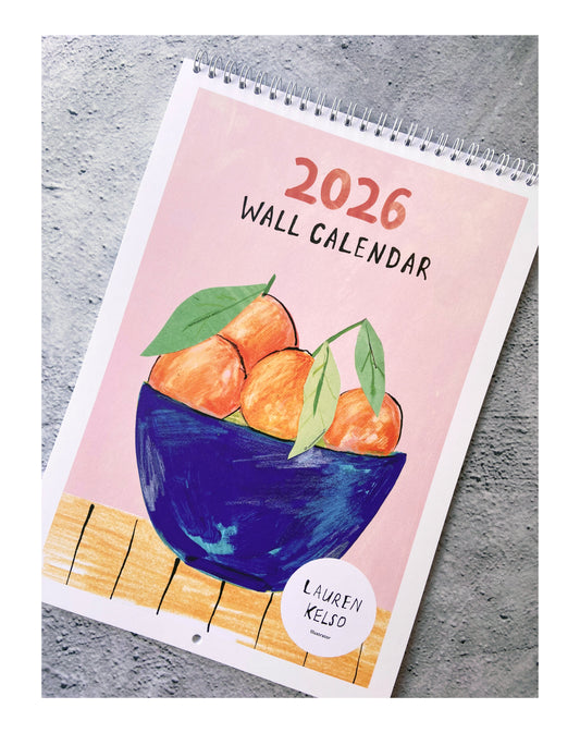 '2026' Illustrated A4 Wall Calendar