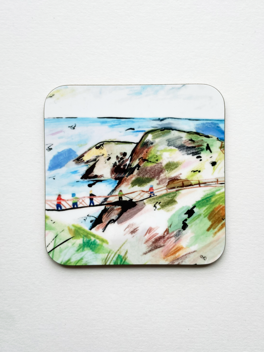 Illustrated Carrick-A-Rede Square Coaster