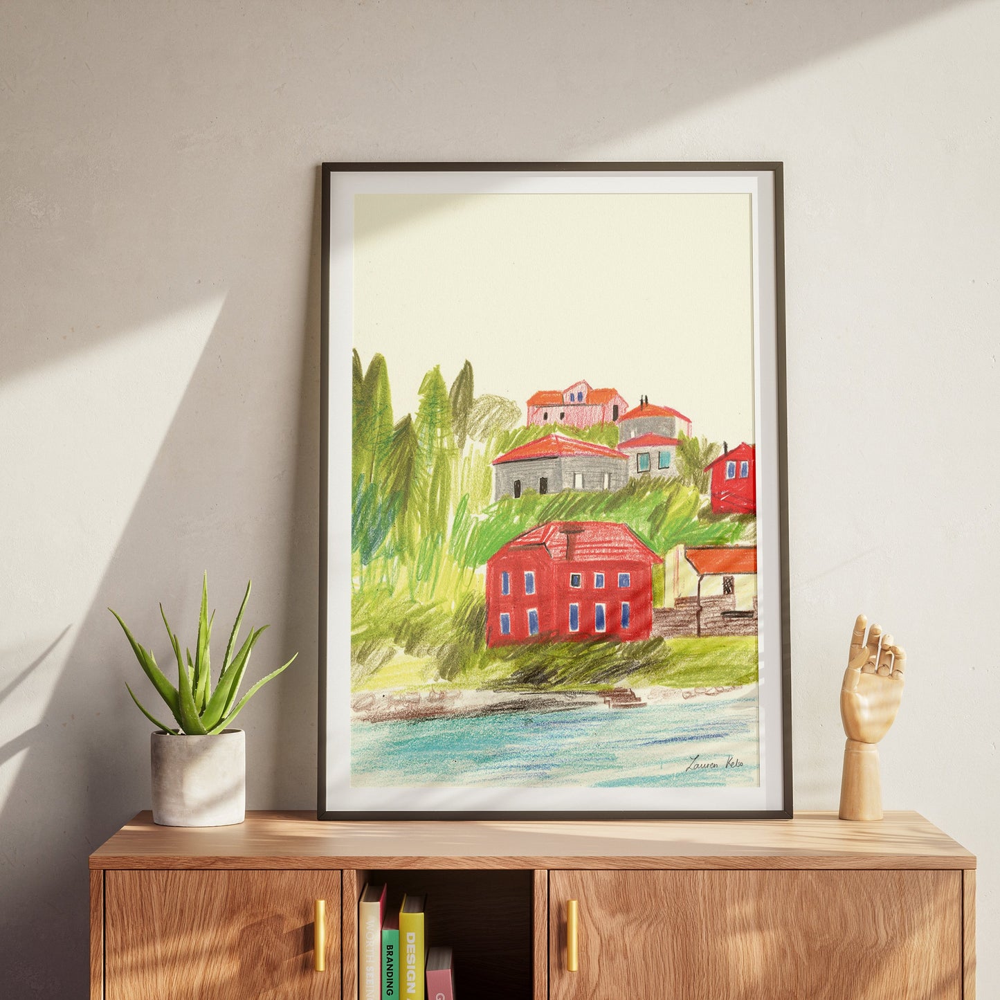 Coastal Houses Illustration Print