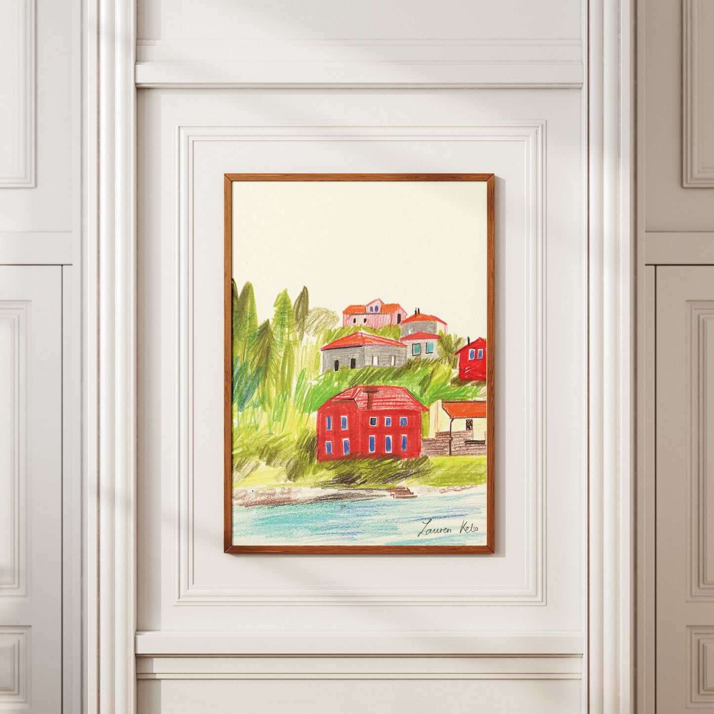 Coastal Houses Illustration Print