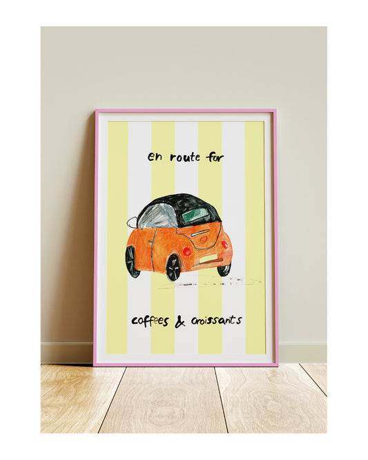 'COFFEES & CROISSANTS' PRINT