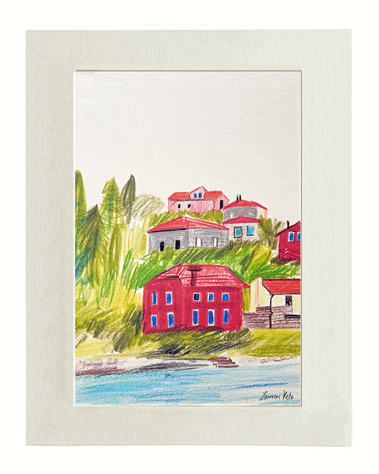 Coastal Houses Illustration Print