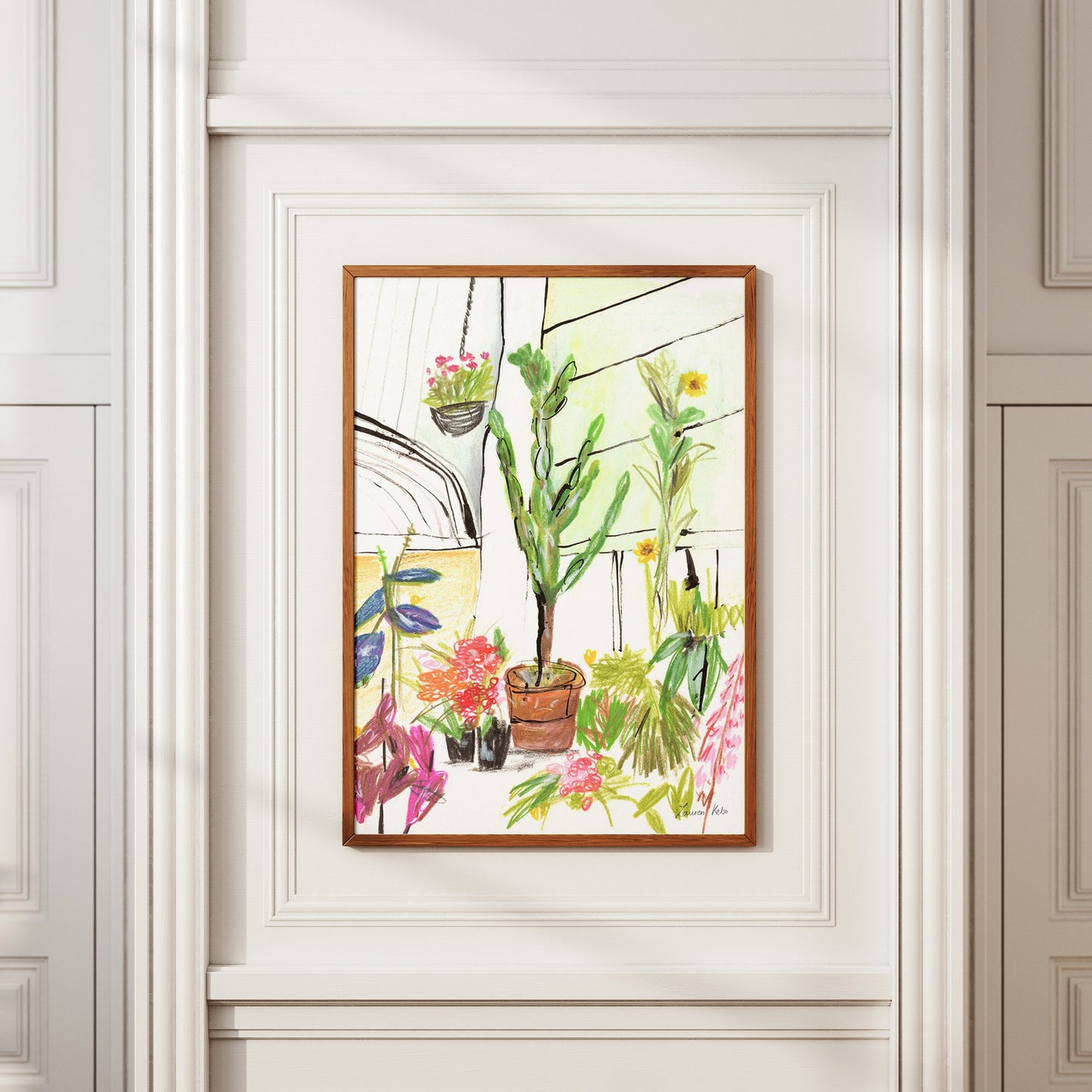 Floral Greenhouse Illustration Print