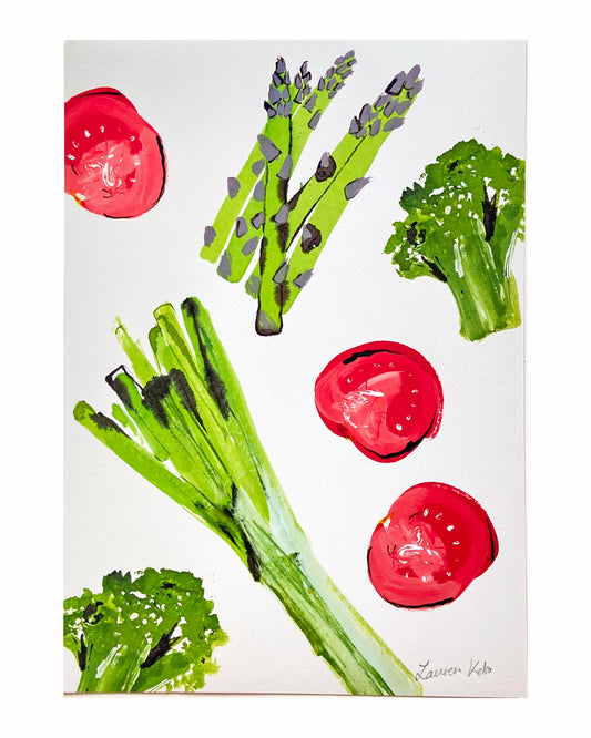 Fresh Vegetables A4 Illustration Print