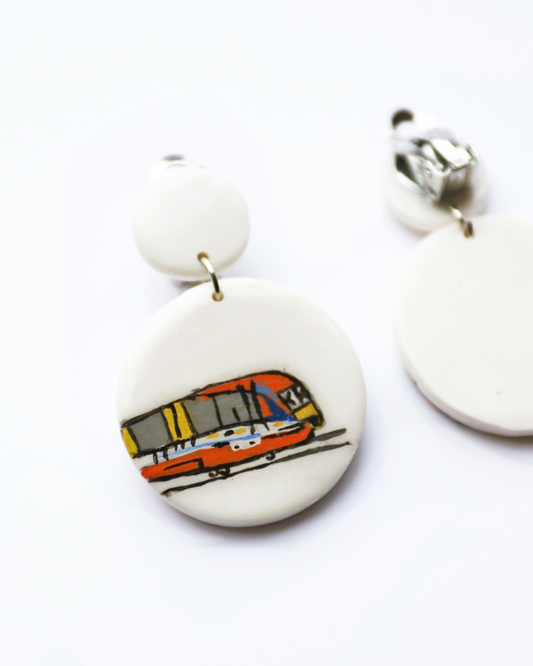 Train Journey Clip-On Earrings