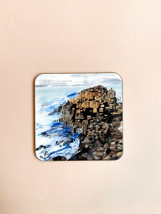 Illustrated Giant's Causeway Square Coaster