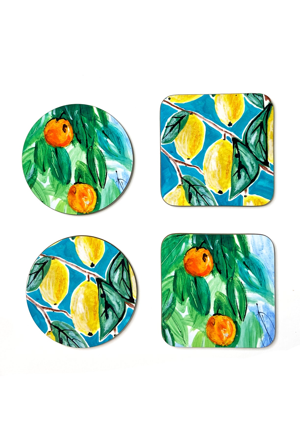 'ORANGE TREES' SQUARE COASTER