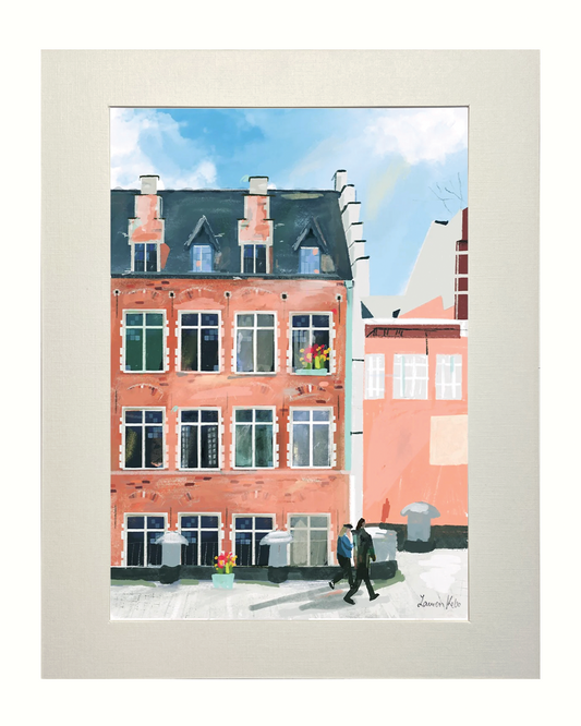 Belgian Townhouse Illustration Print