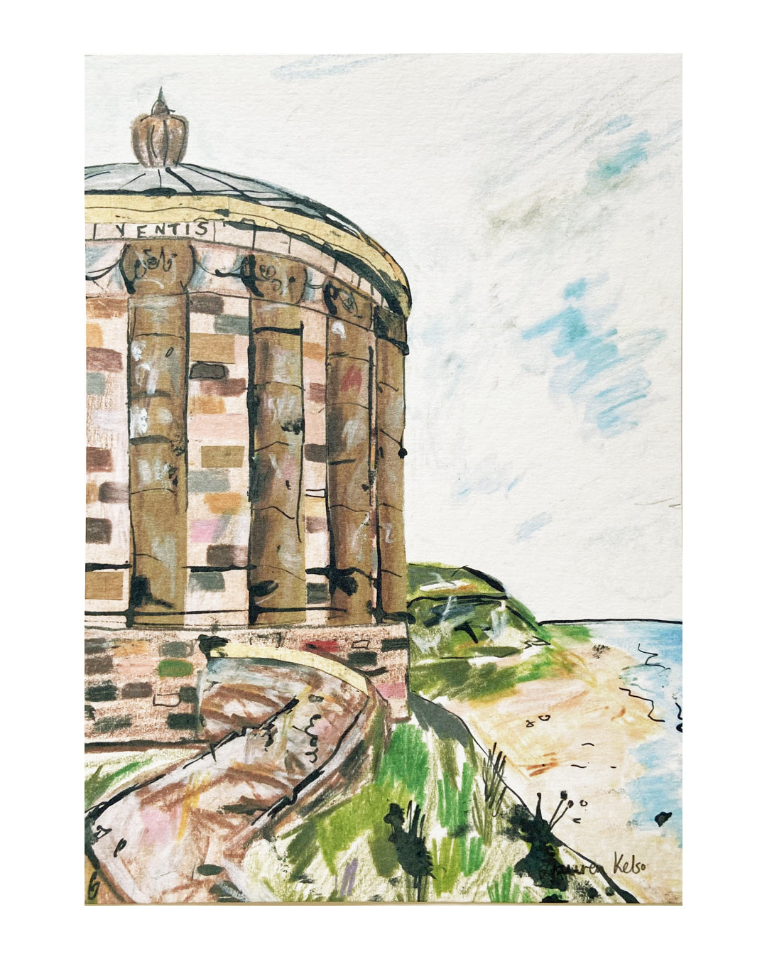 Mussenden Temple Illustration Print