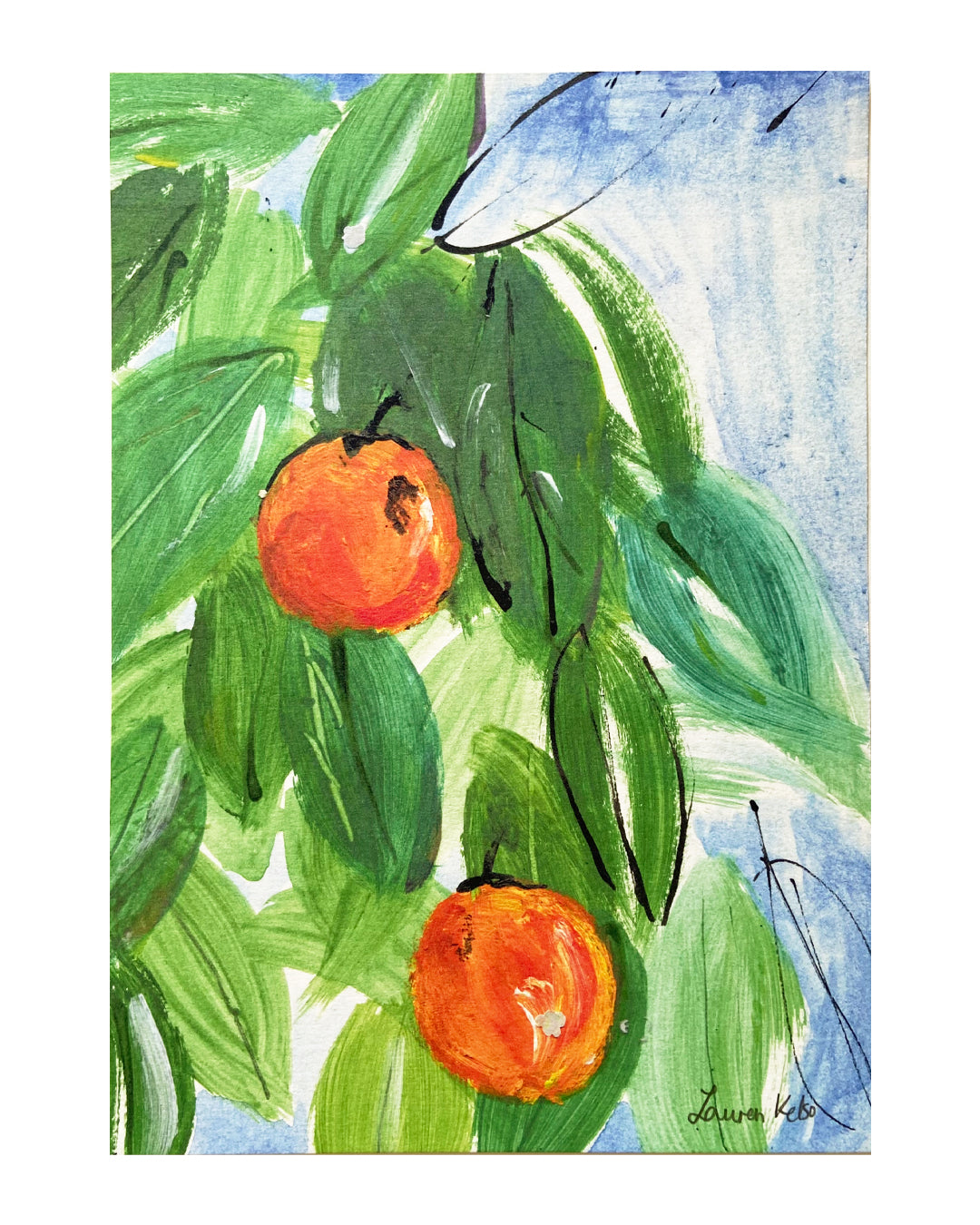 'Orange Trees' Illustration Print