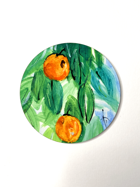 ORANGE TREES CIRCLE COASTER