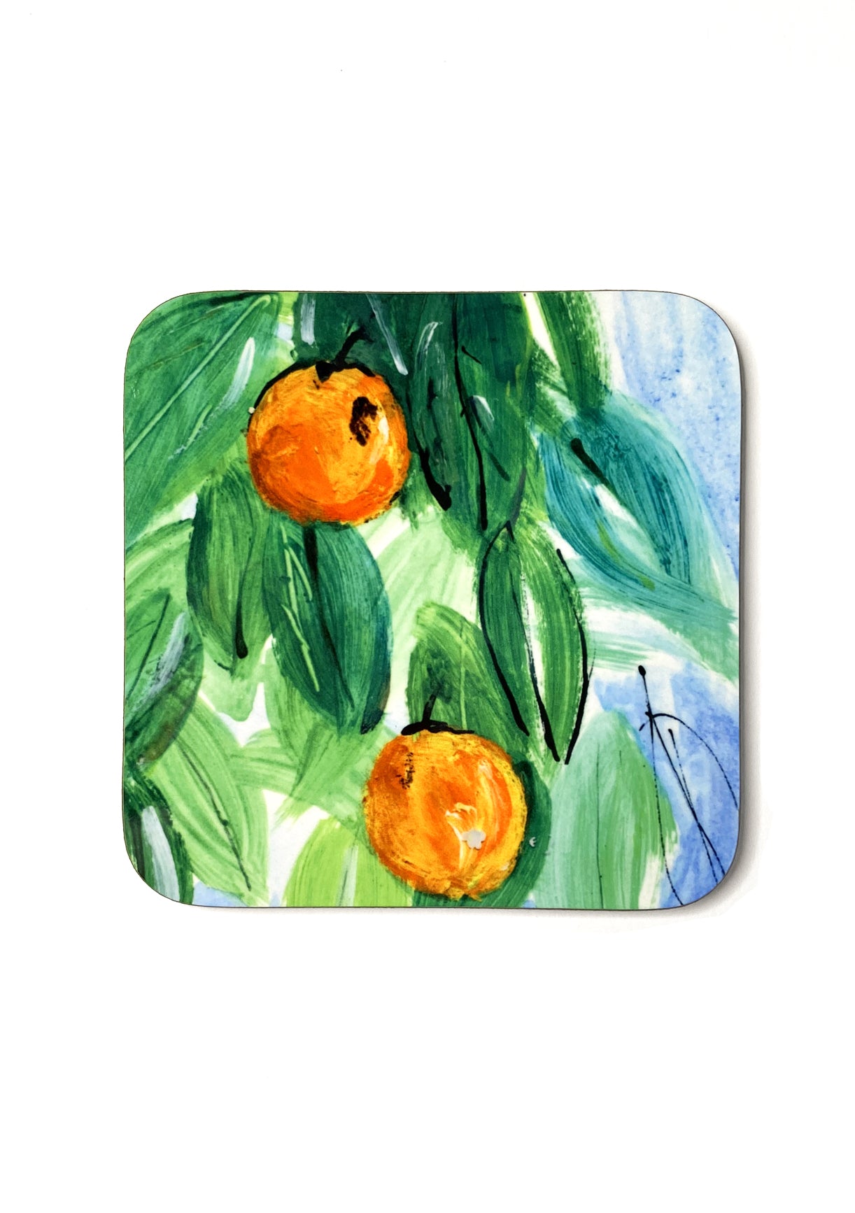 'ORANGE TREES' SQUARE COASTER