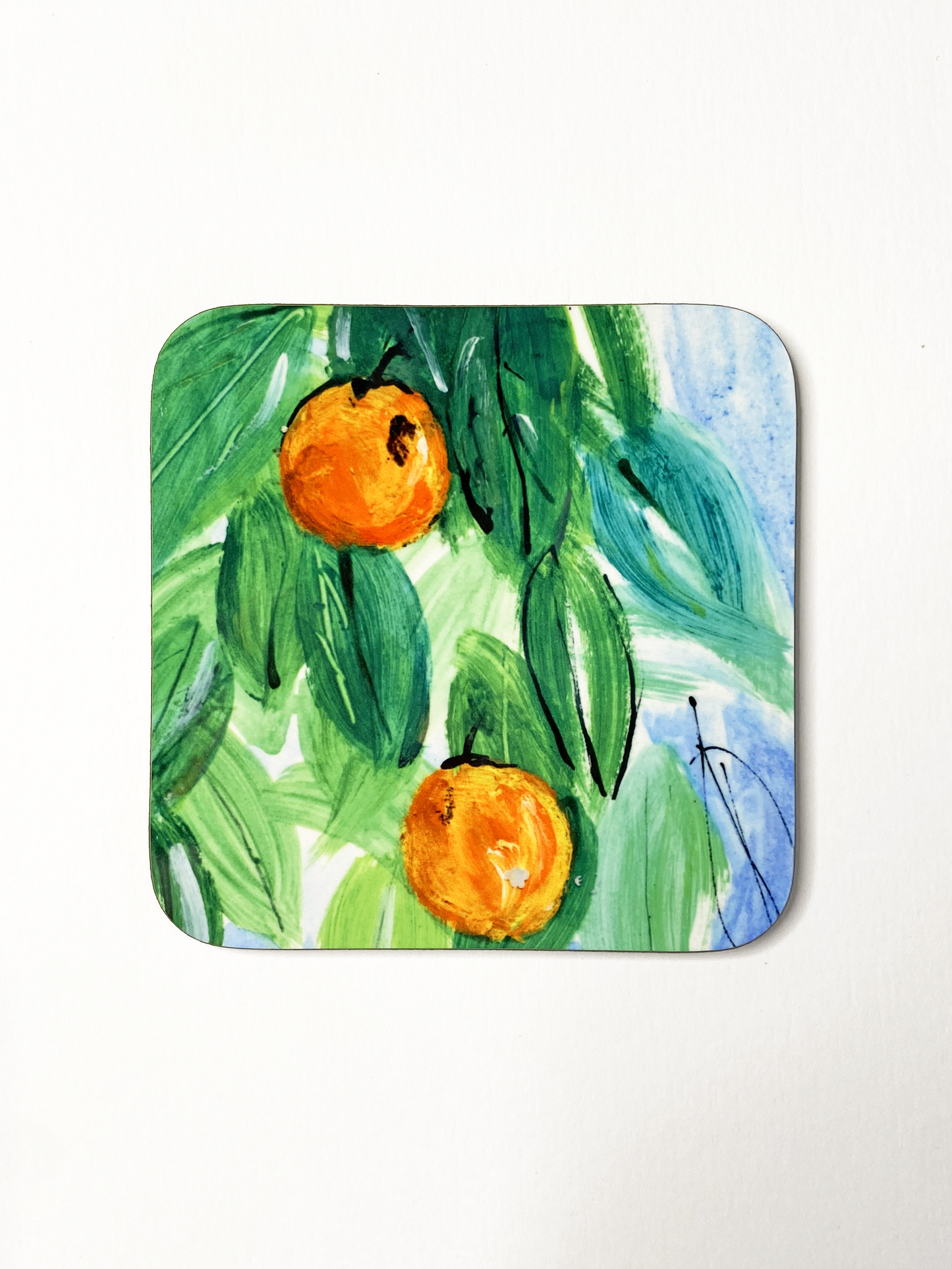 ORANGE TREES SQUARE COASTER