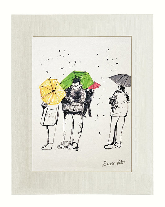Parisian Rain A5 Illustration Print