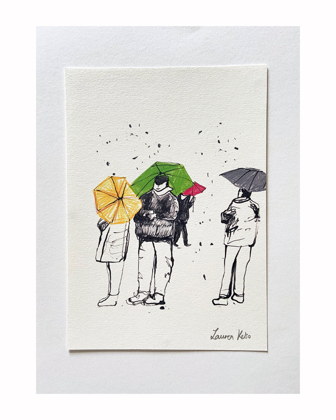 Parisian Rain Illustration Print