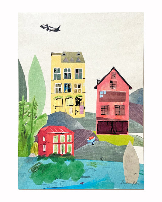 'Travel Land' Crop Illustration Print