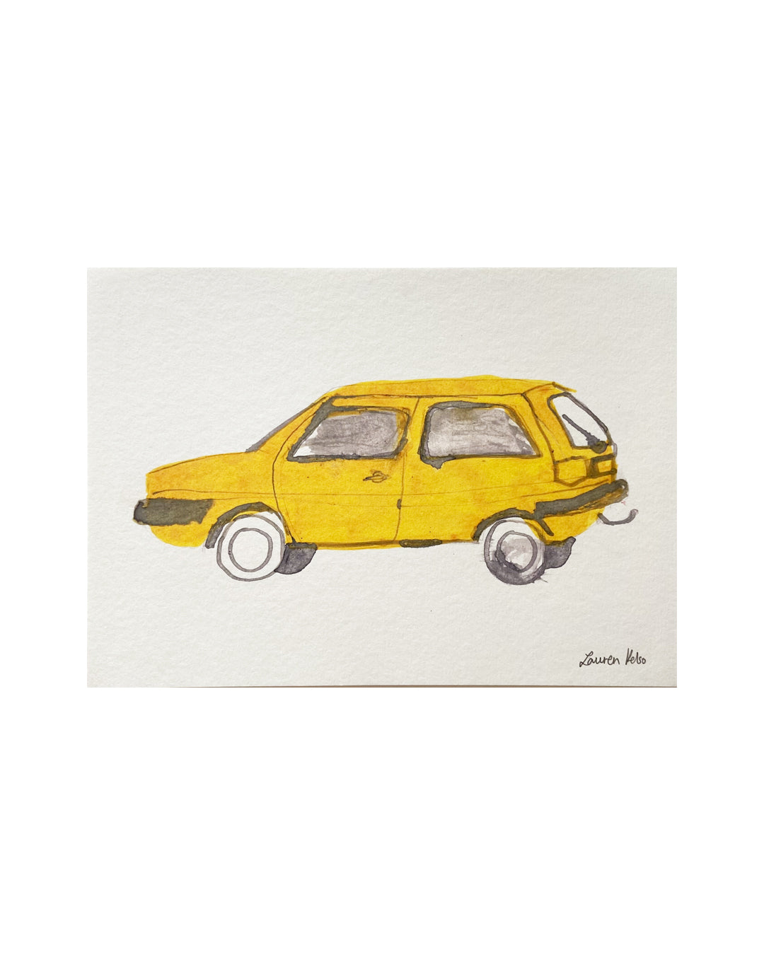 Yellow Car Illustration Print