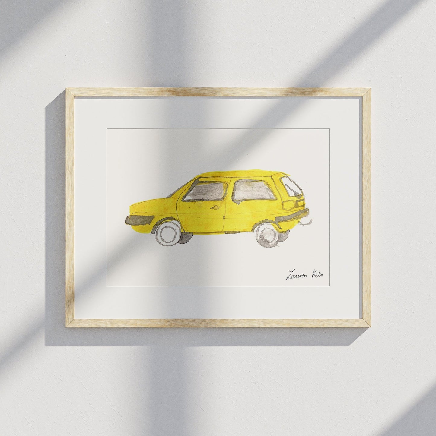 Yellow Car Illustration Print