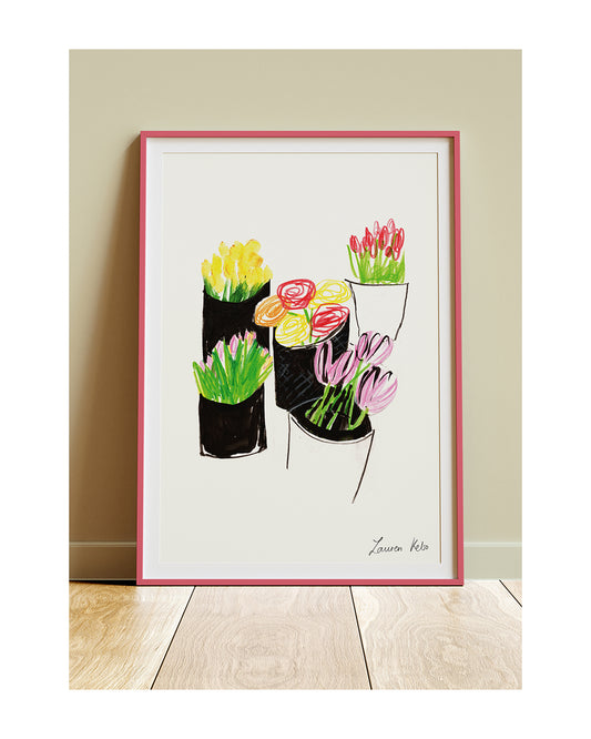 'MARKET FLOWERS' PRINT